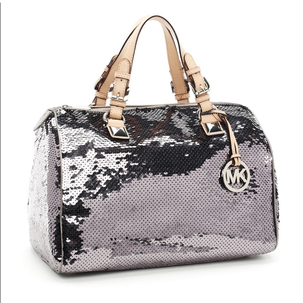 Michael Kors Silver Sequin Mini Duffle